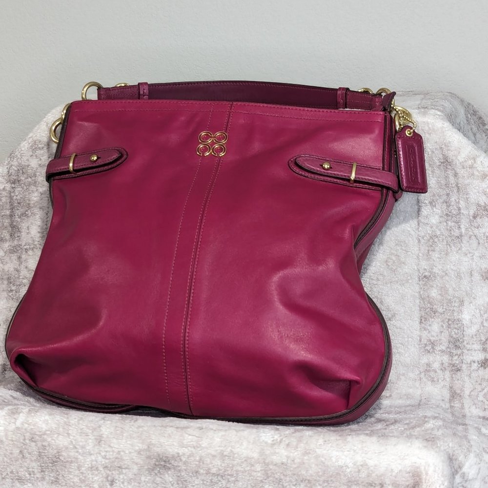 COACH Leather Hobo Bag in Plum with Brass Accents – NWT & NEVER REGISTERED
